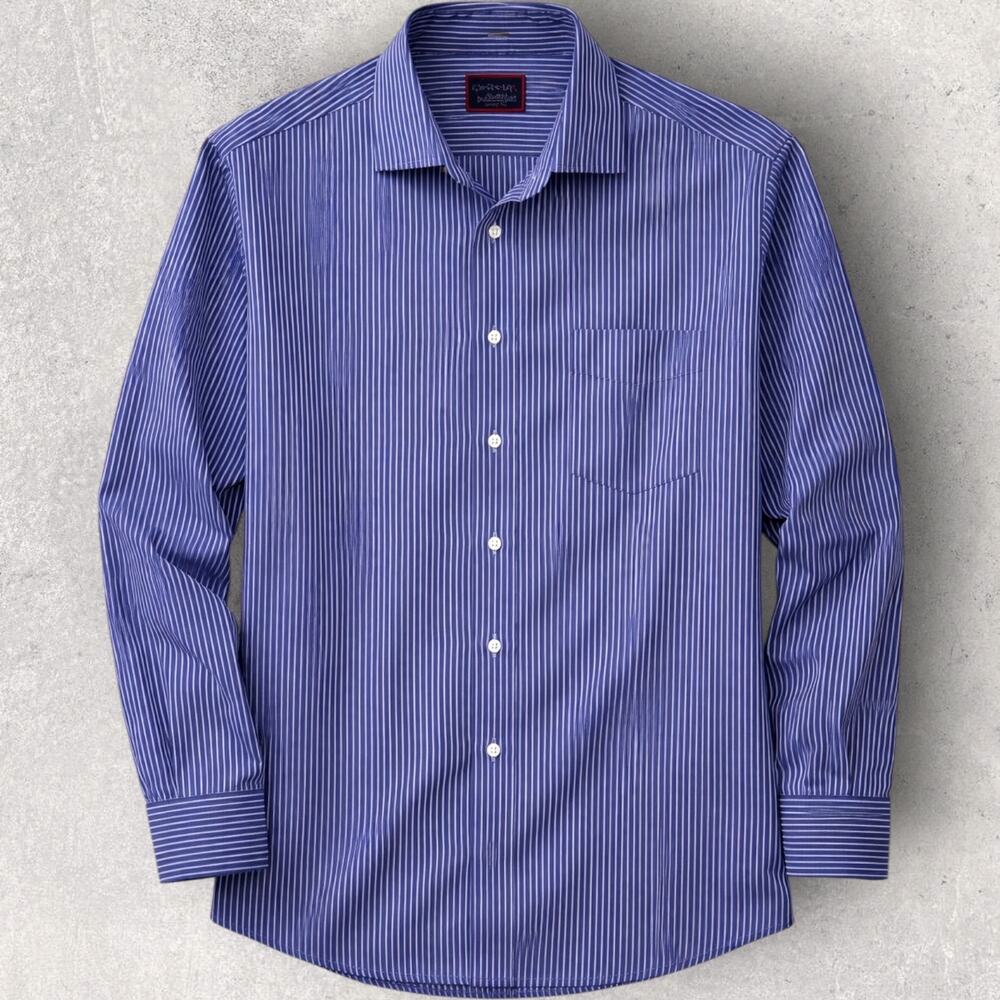 UNTUCKit Shirt Mens XXL Blue Stripe Button Down Casual Modern Fit Untucked